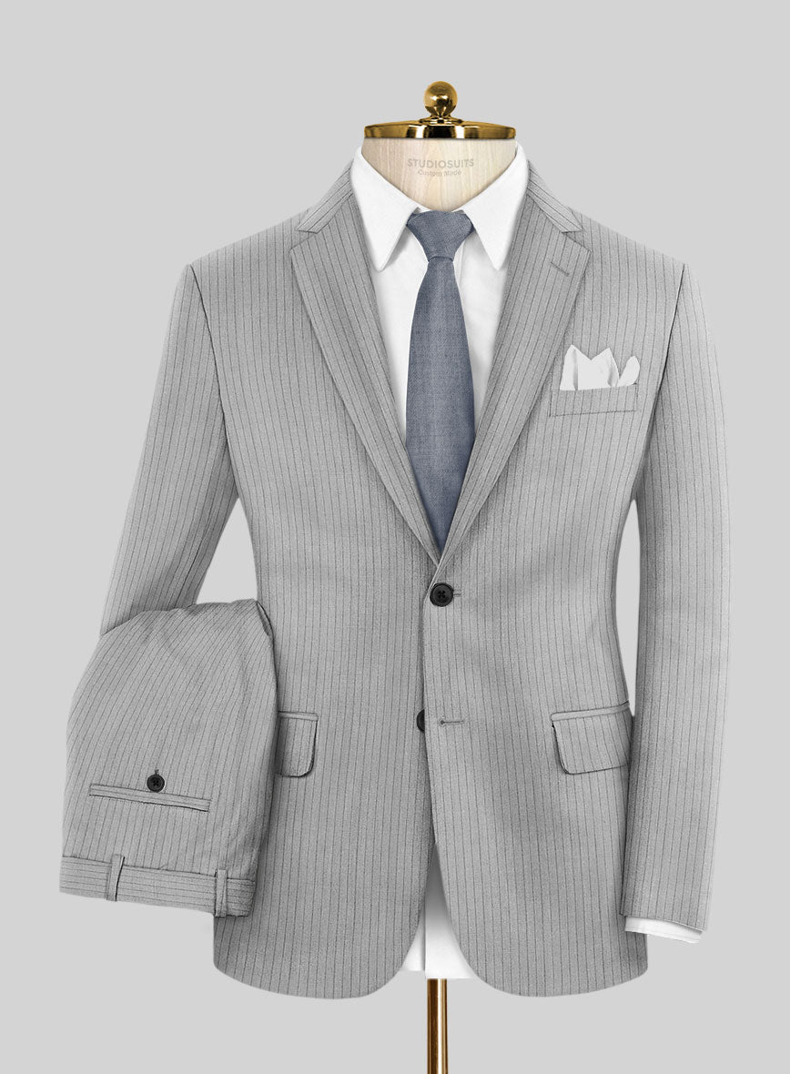 Reda Tibaro Gray Stripe Wool Suit - StudioSuits