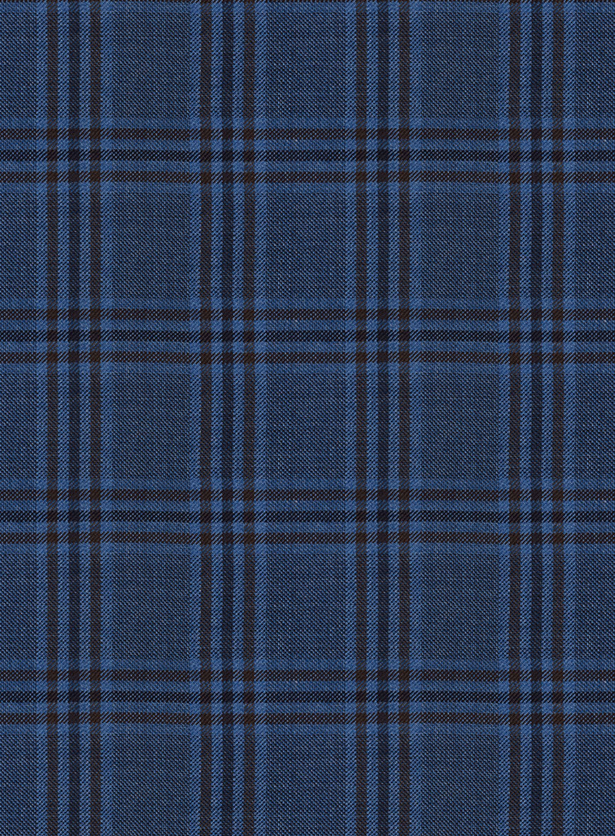 Reda Tory Blue Checks Wool Jacket - StudioSuits
