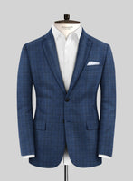 Reda Tory Blue Checks Wool Jacket - StudioSuits