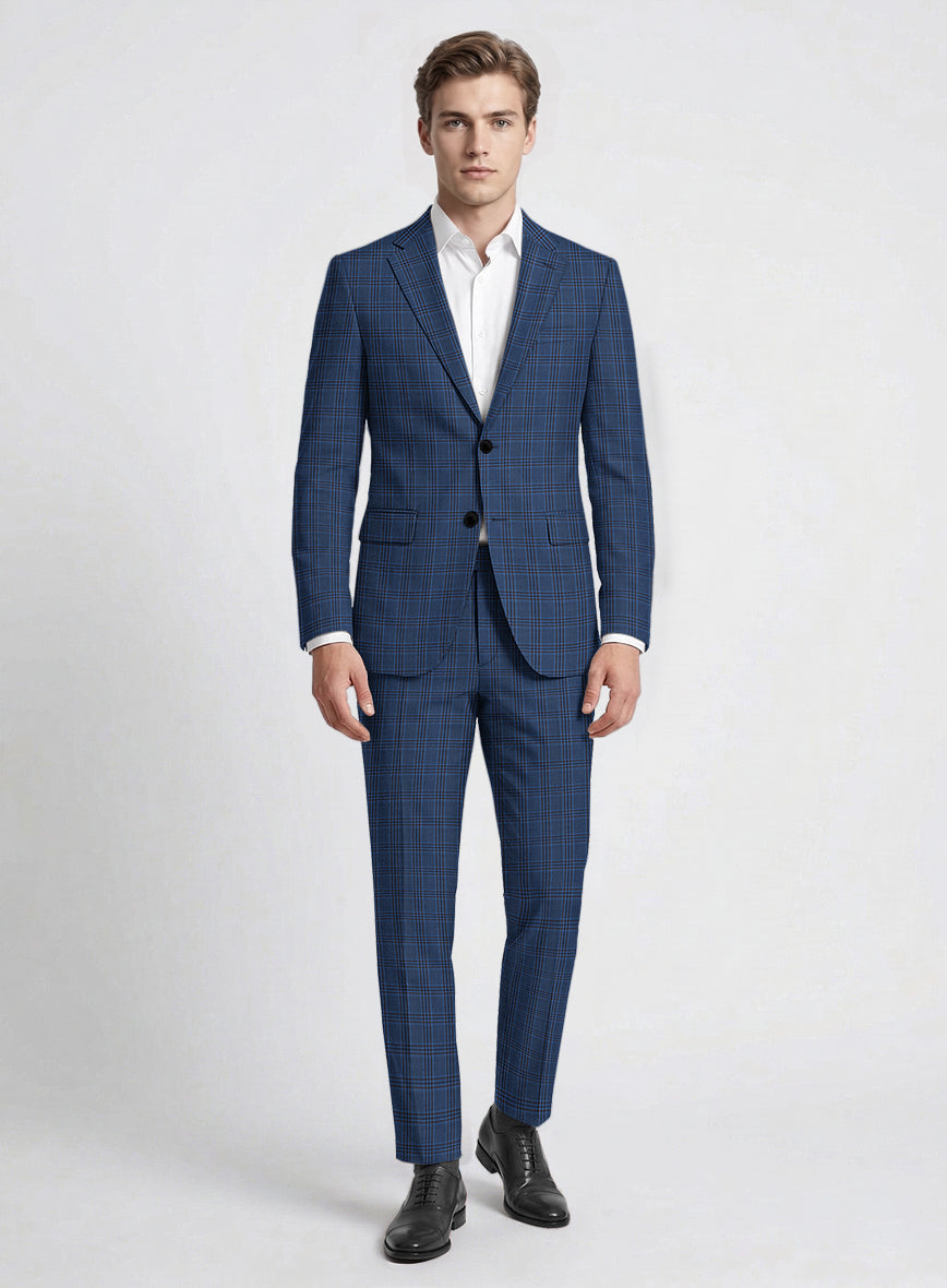 Reda Tory Blue Checks Wool Suit - StudioSuits