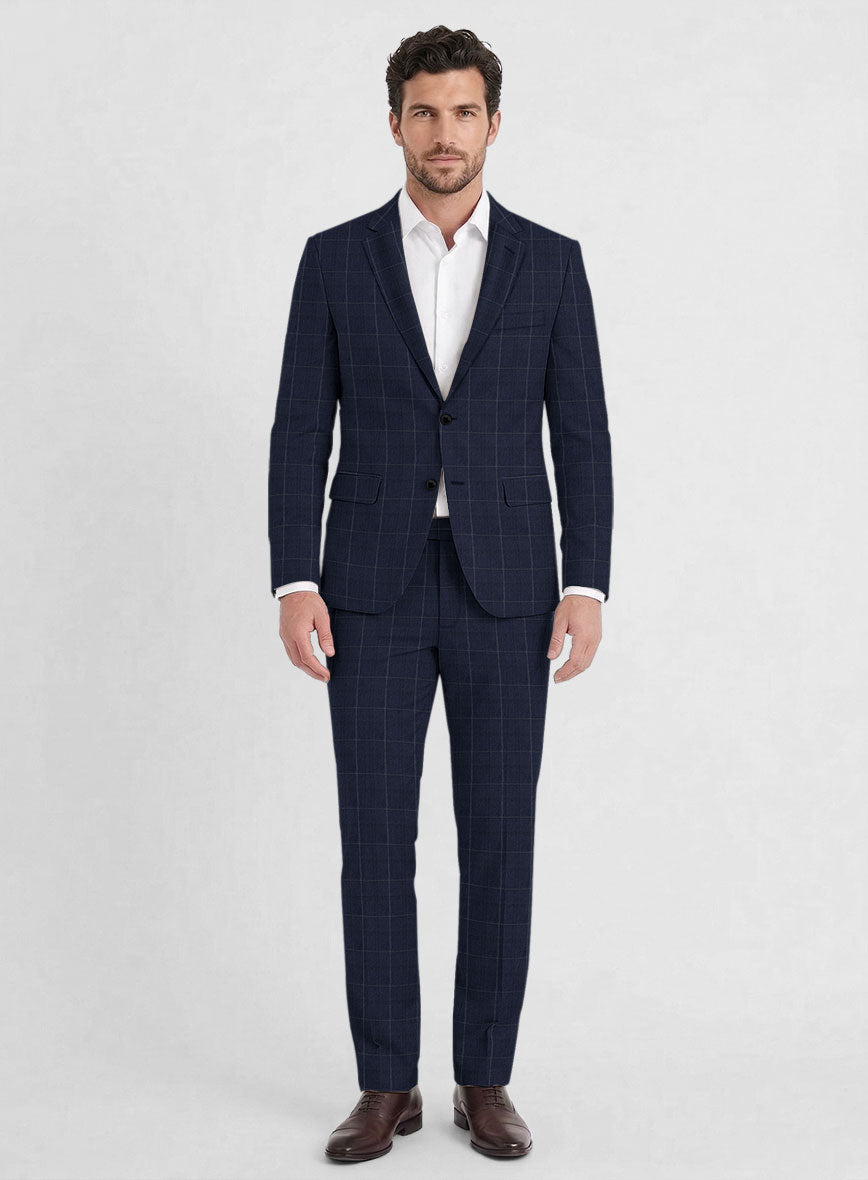 Reda Trivon Blue Checks Wool Suit - StudioSuits