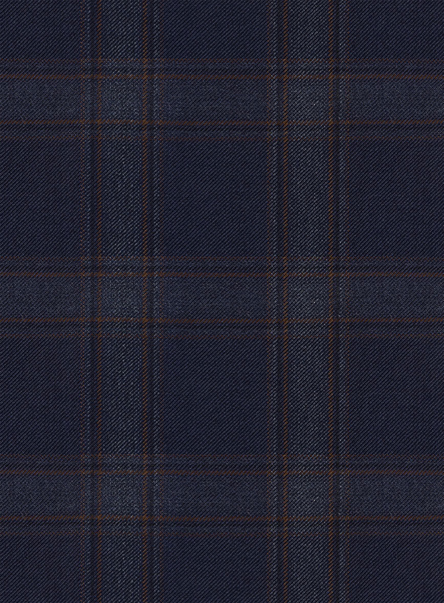 Reda Vidla Dark Blue Checks Wool Jacket - StudioSuits