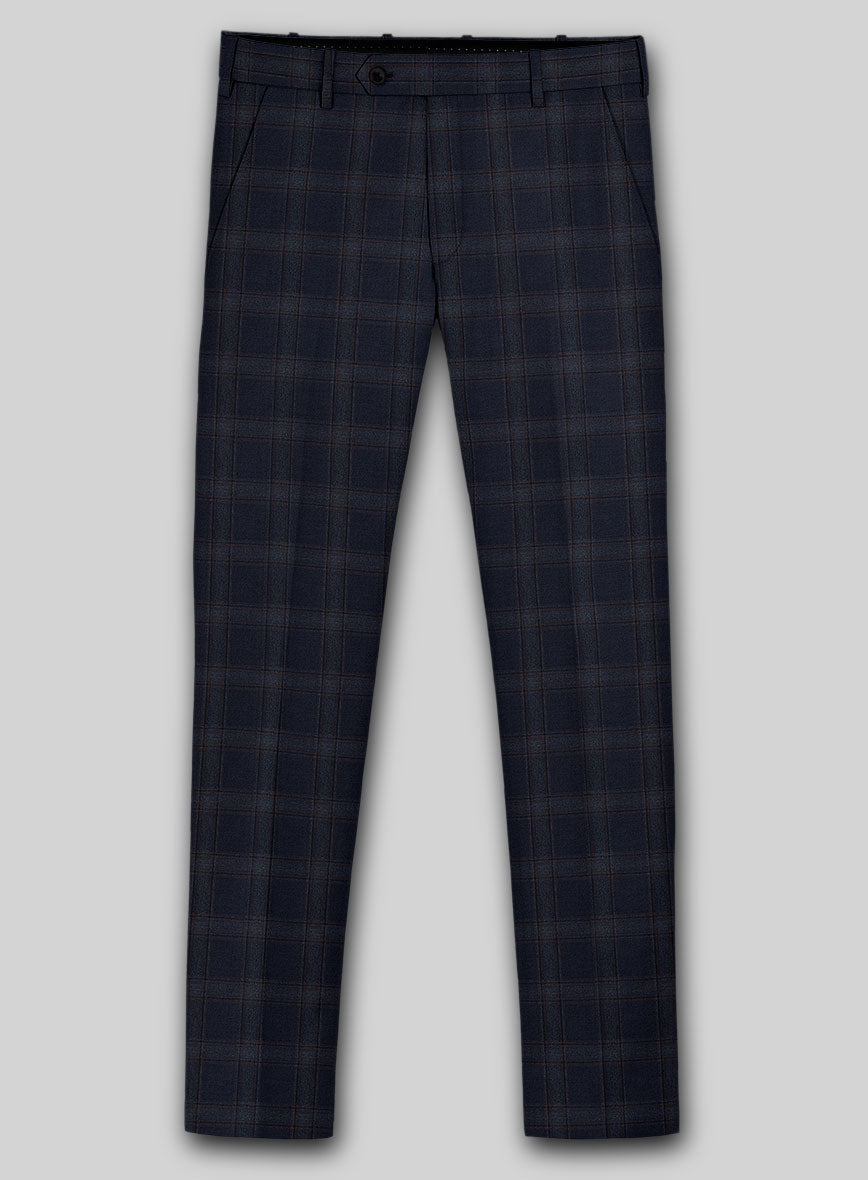 Reda Vidla Dark Blue Checks Wool Suit - StudioSuits