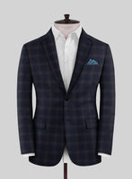 Reda Vidla Dark Blue Checks Wool Suit - StudioSuits
