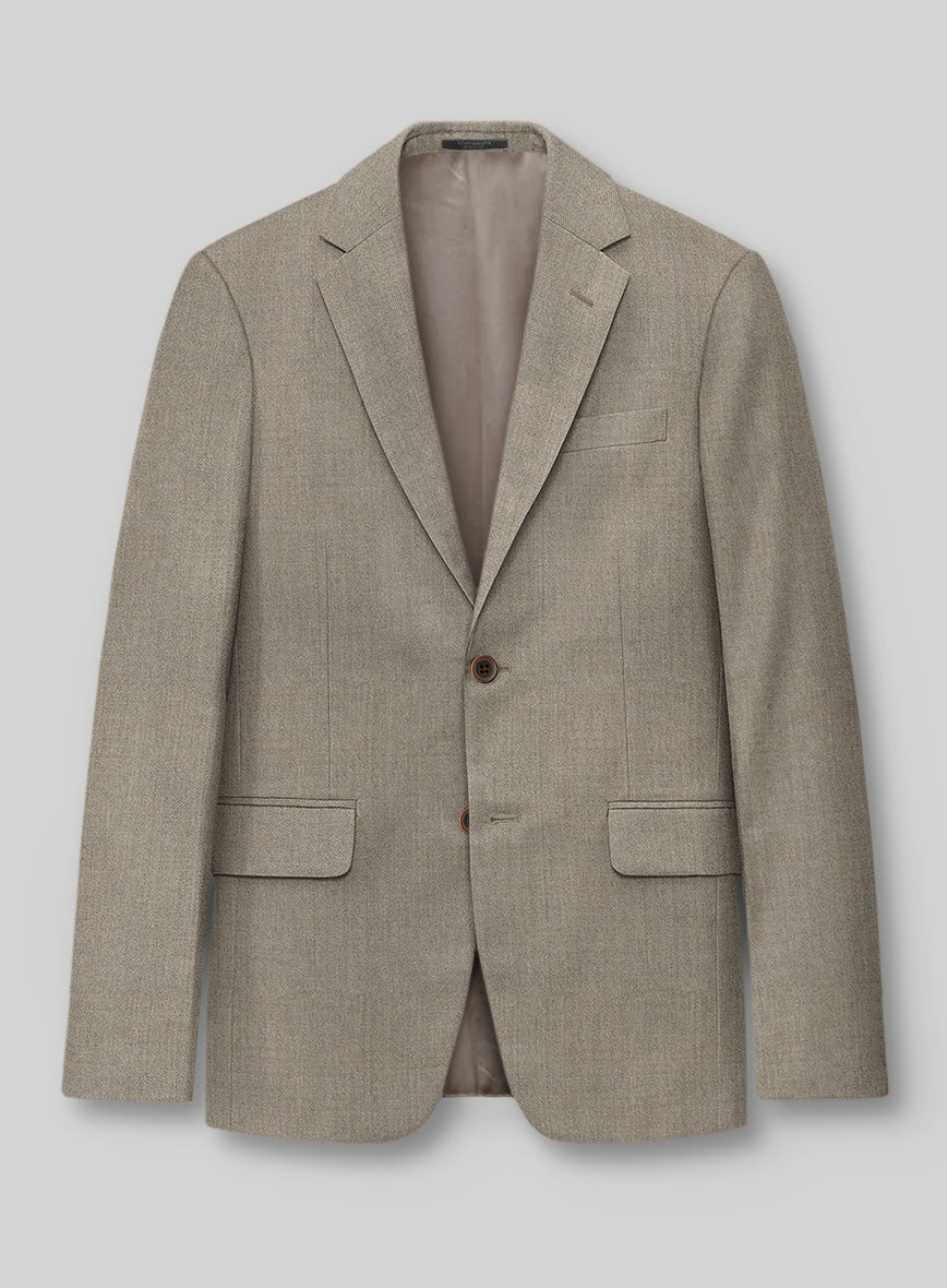 Reda Worsted Beige Pure Wool Jacket - StudioSuits
