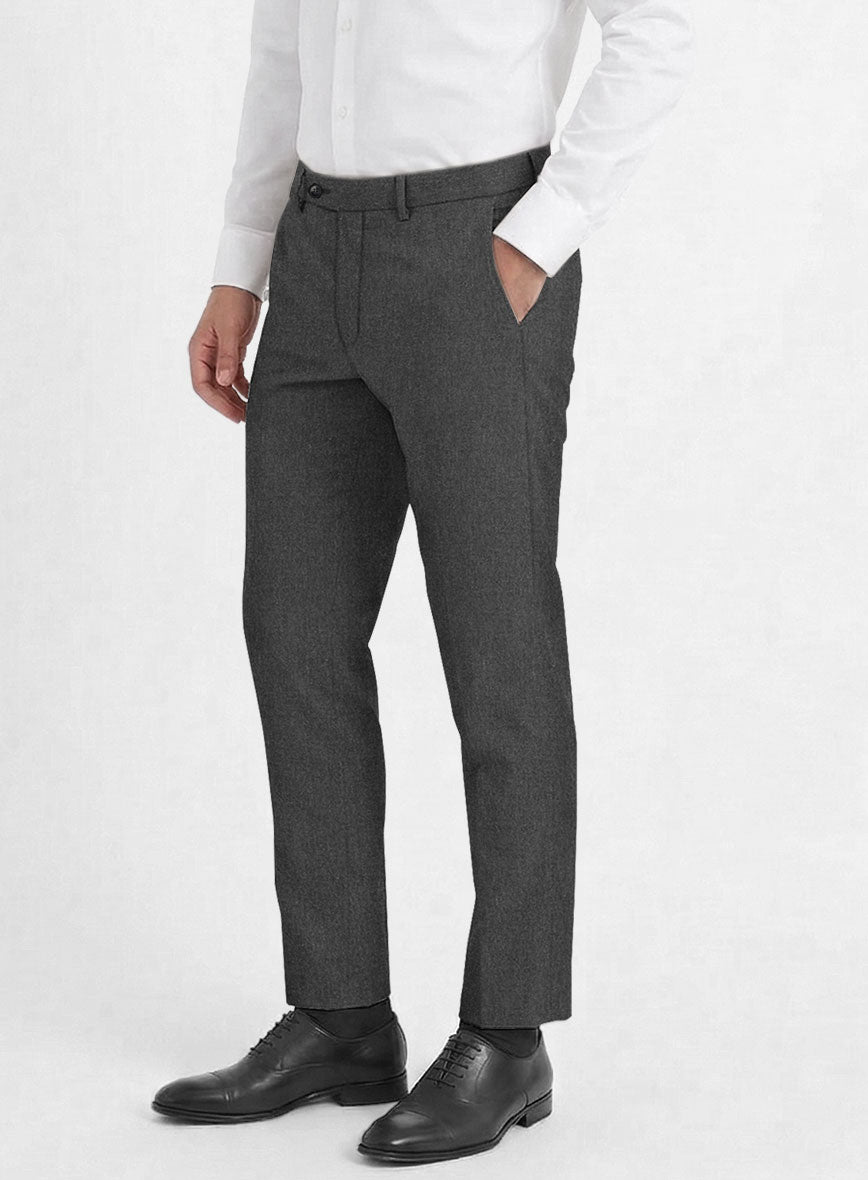 Reda Worsted Dark Gray Pure Wool Pants - StudioSuits