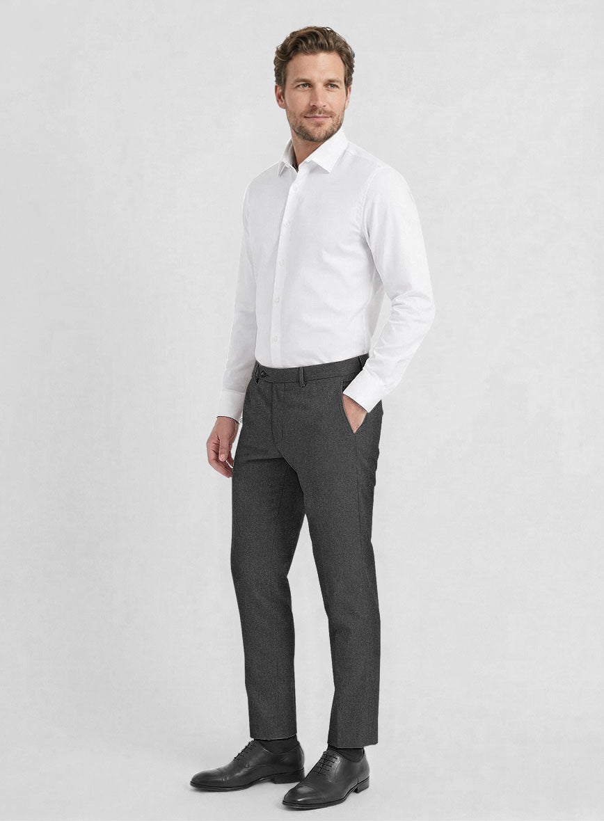 Reda Worsted Dark Gray Pure Wool Pants - StudioSuits