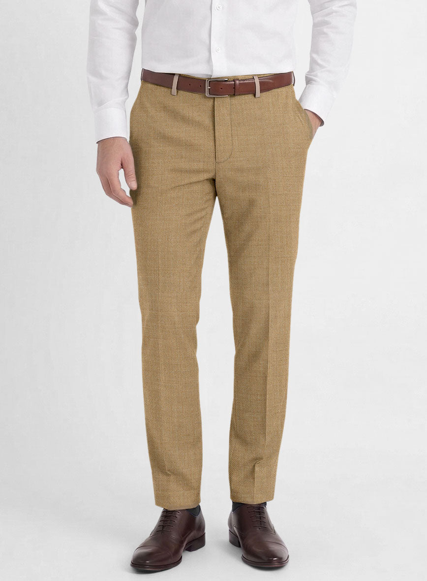 Reda Worsted Khaki Wool Pants - StudioSuits