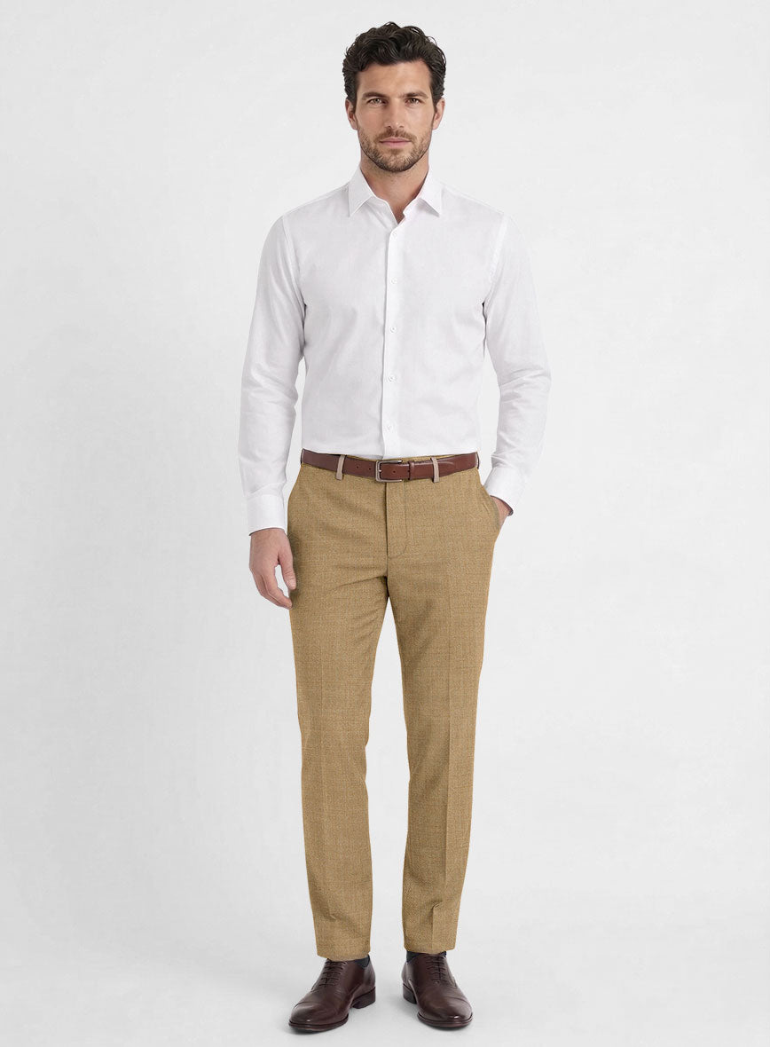 Reda Worsted Khaki Wool Pants - StudioSuits