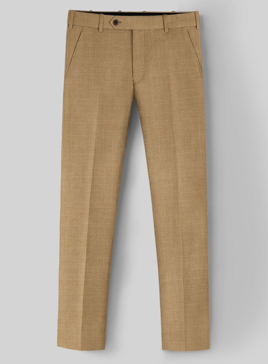 Reda Worsted Khaki Wool Pants - StudioSuits