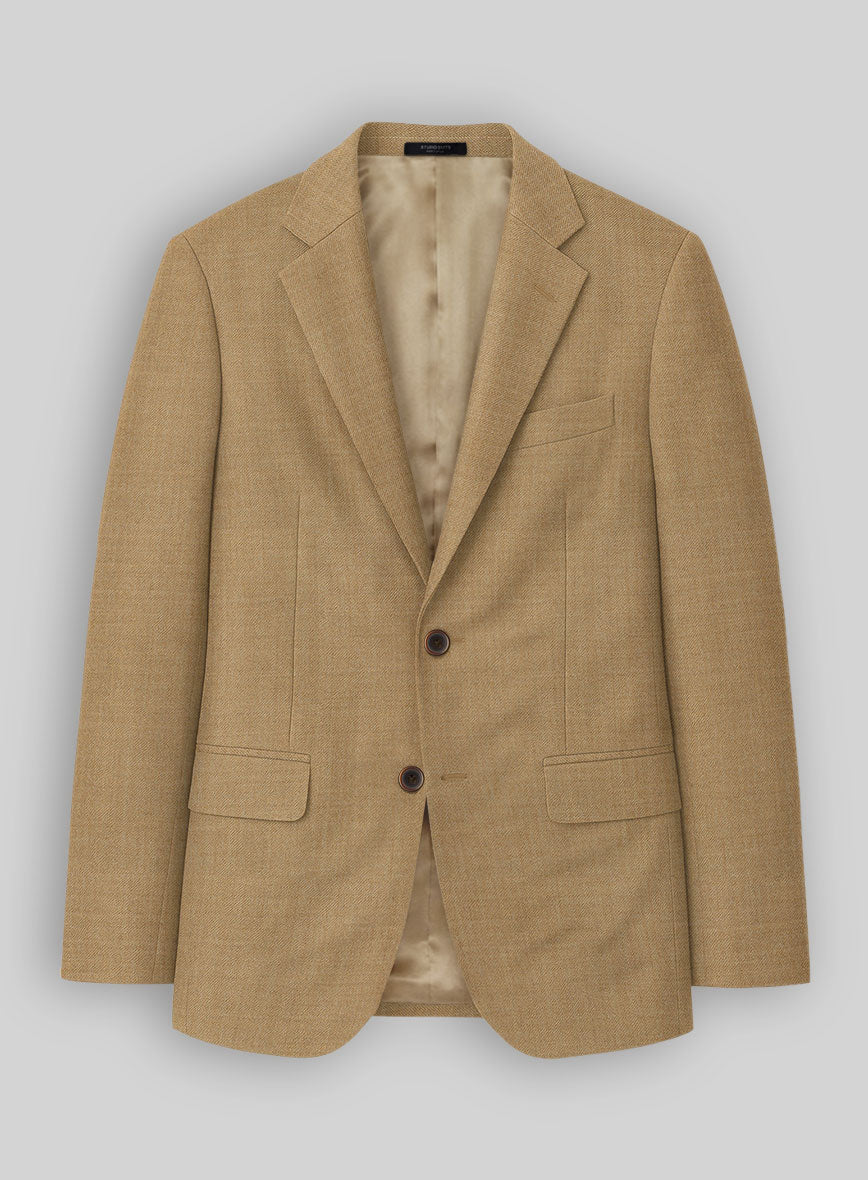 Reda Worsted Khaki Wool Jacket - StudioSuits