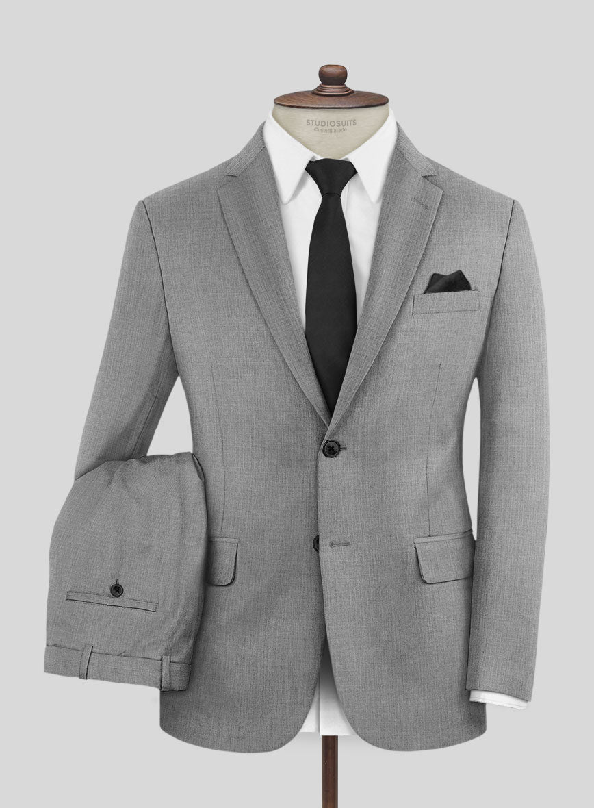 Reda Worsted Mid Gray Pure Wool Suit - StudioSuits
