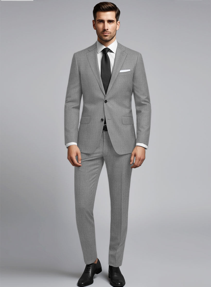 Reda Worsted Mid Gray Pure Wool Suit - StudioSuits