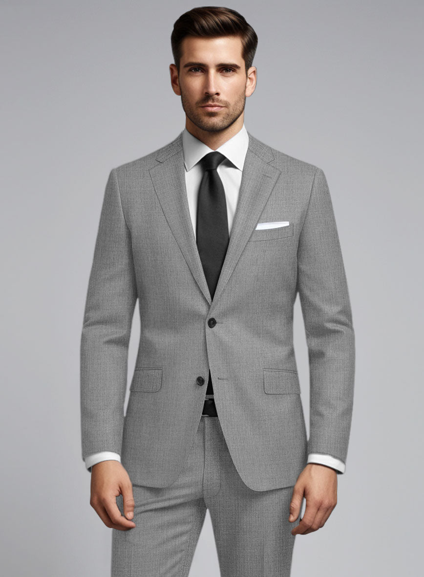 Reda Worsted Mid Gray Pure Wool Suit - StudioSuits