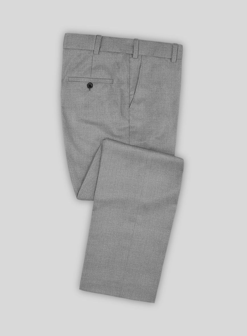 Reda Worsted Mid Gray Pure Wool Pants - StudioSuits