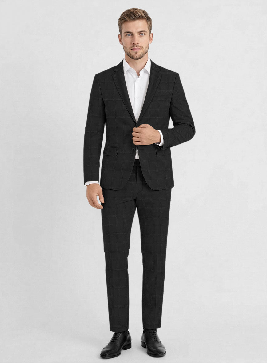 Reda Xime Black Checks Wool Suit - StudioSuits