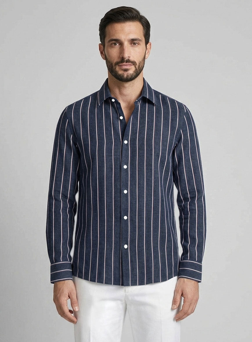 Redline Navy Cotton Shirt - StudioSuits
