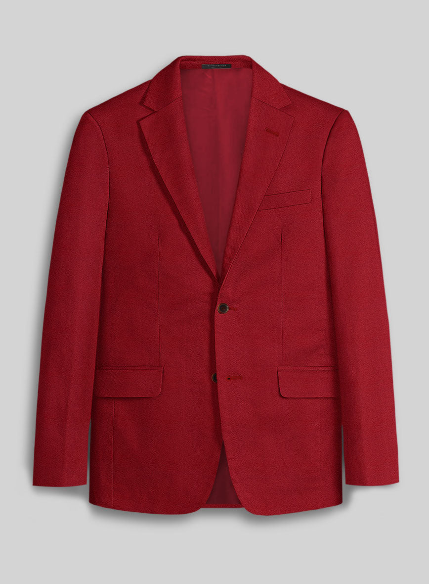 Red Napoli Stretch Light Weight Cotton Jacket - StudioSuits