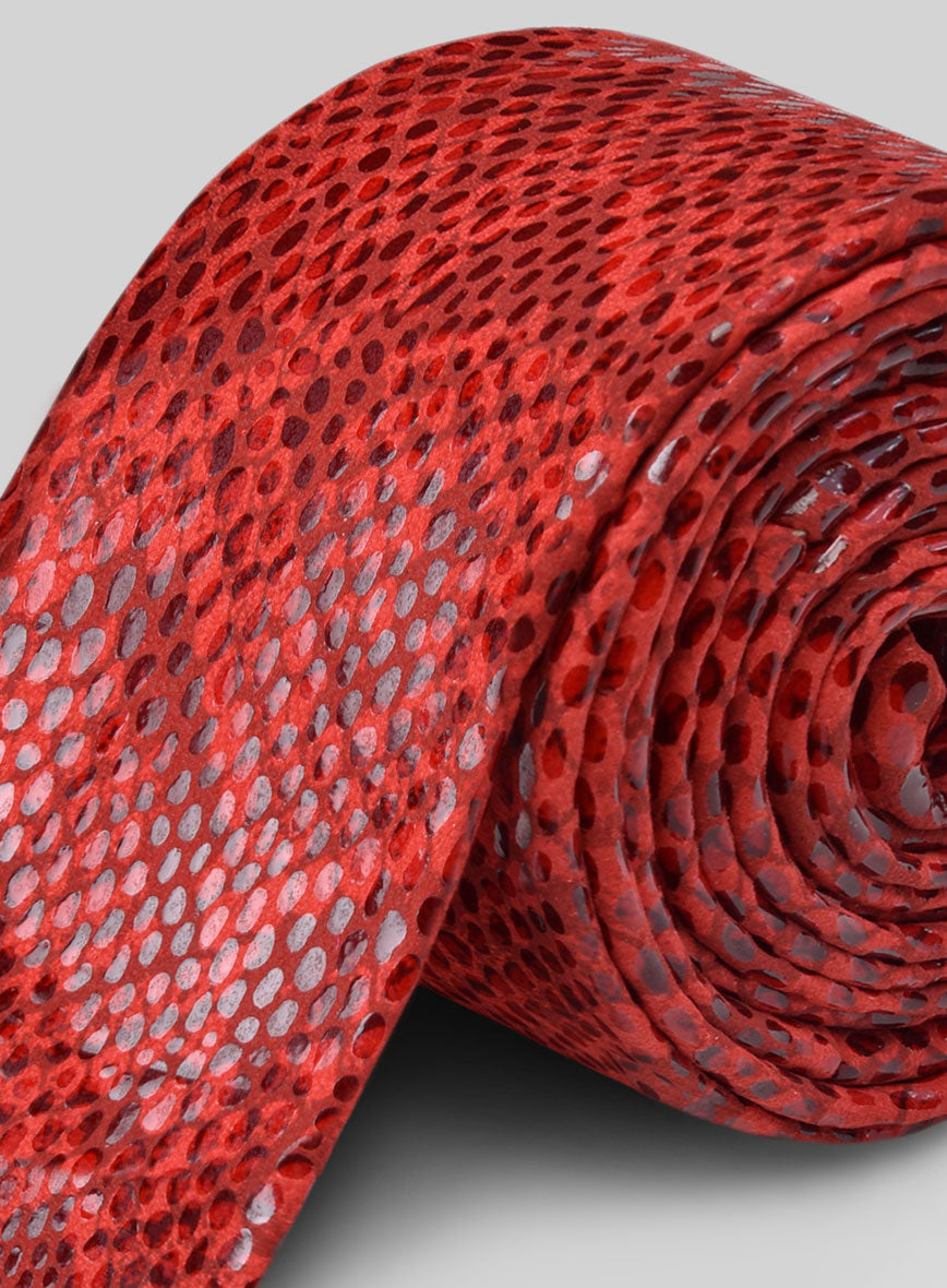 Shiny Red Python Leather Tie – StudioSuits