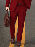 Red Thick Corduroy Pants - StudioSuits