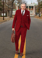 Red Thick Corduroy Suit - StudioSuits