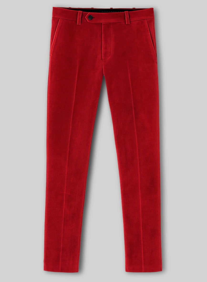Red Velvet Double Breasted Tuxedo Suit - StudioSuits