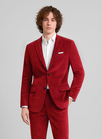 Red Velvet Jacket - StudioSuits