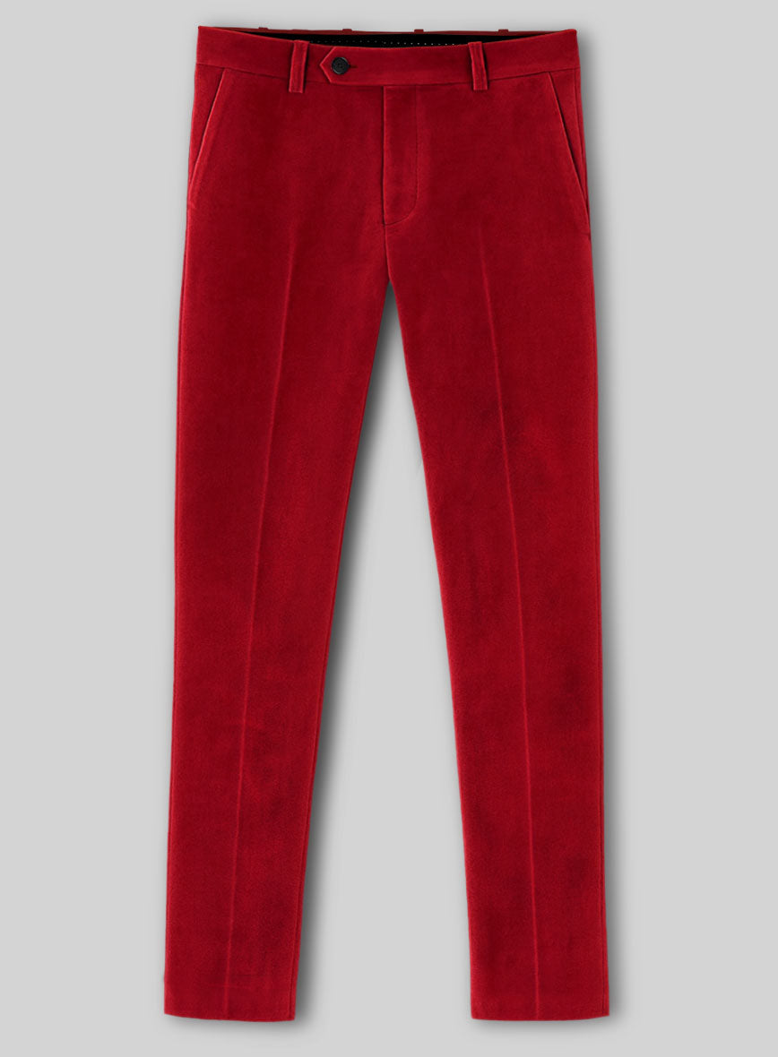 Red Velvet Pants - StudioSuits