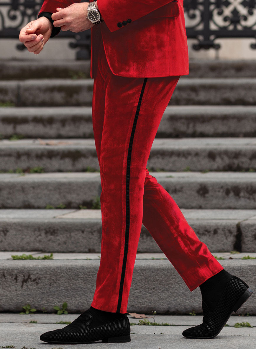 Red Velvet Tuxedo Suit - StudioSuits