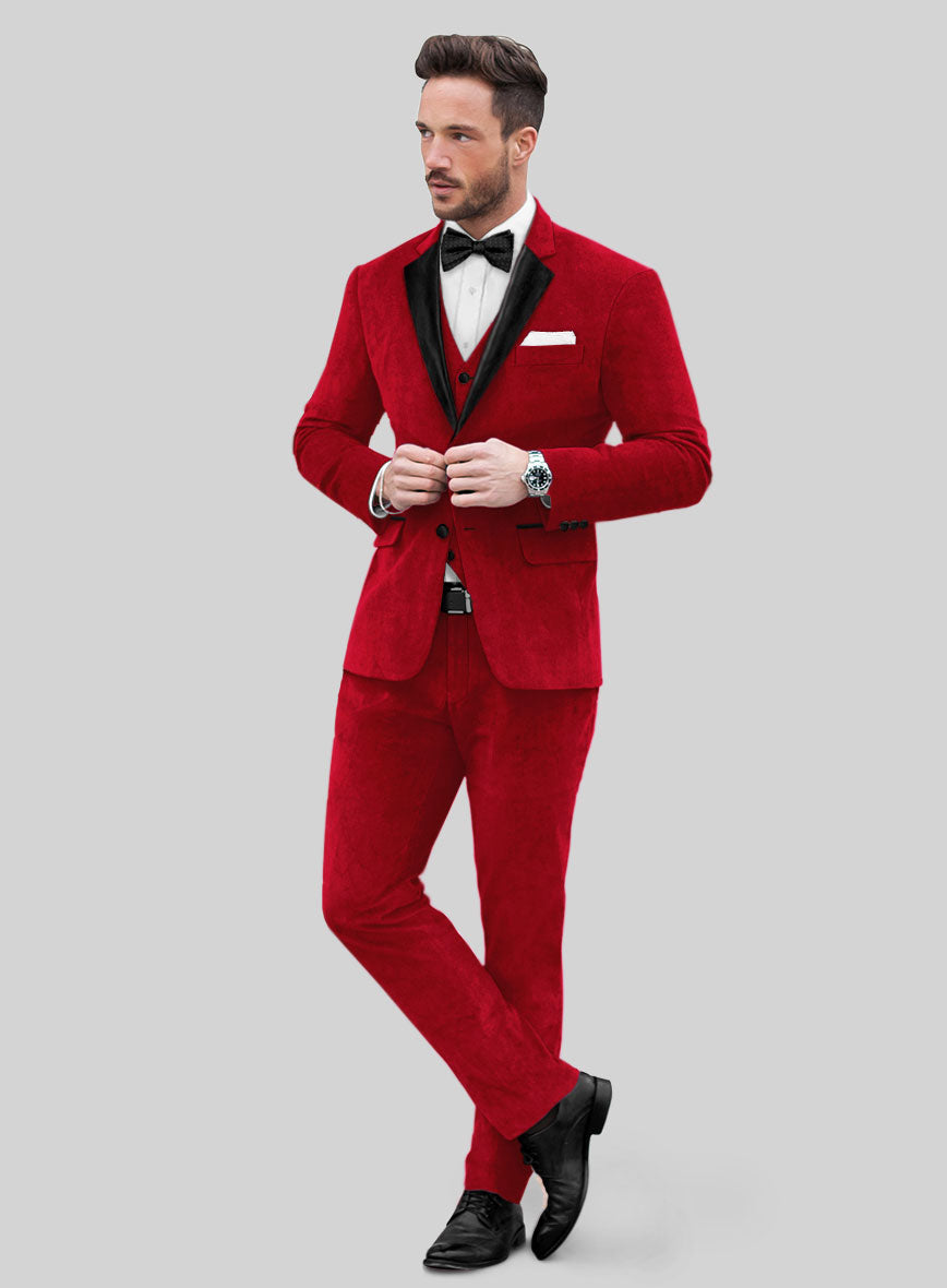 Red Velvet Tuxedo Suit