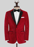 Red Velvet Tuxedo Suit - StudioSuits