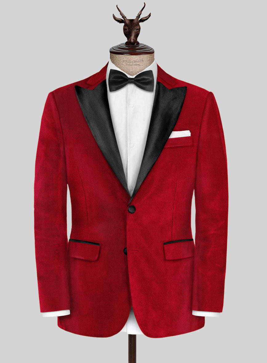 Red Velvet Tuxedo Suit – StudioSuits - Main Image