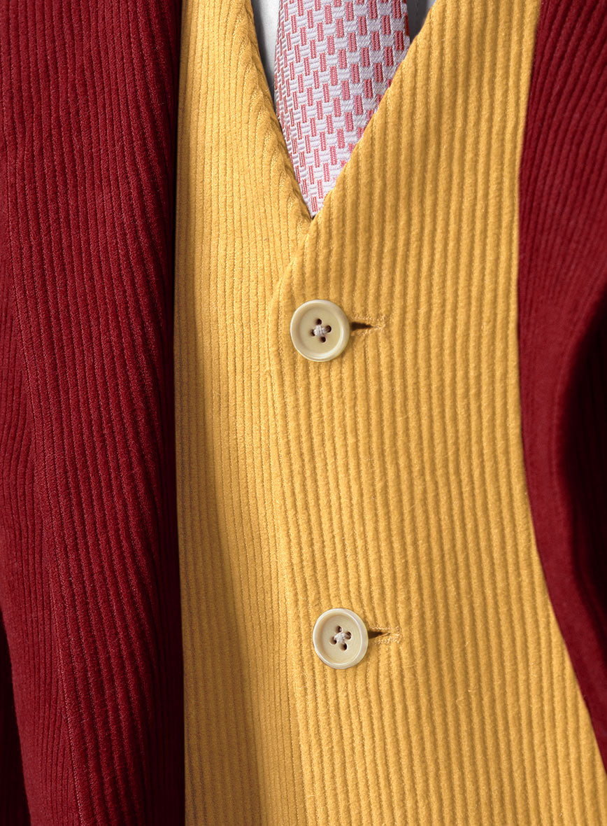 Red Yellow Corduroy Suit - StudioSuits