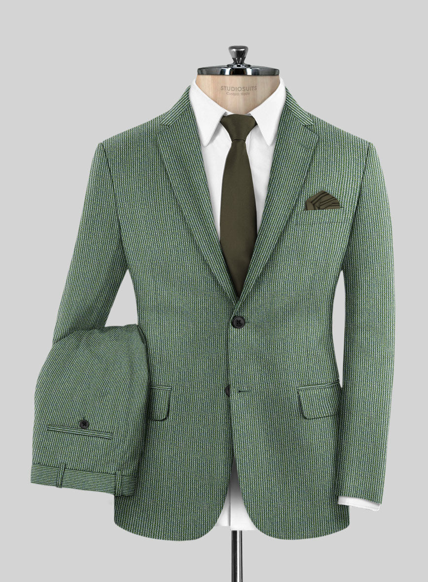 Regal Corded Green Stripe Tweed Suit - StudioSuits
