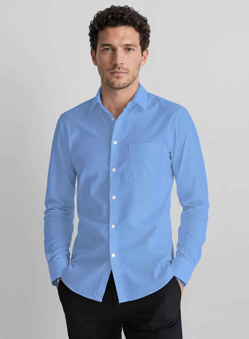 Regal Sapphire Cotton Shirt - StudioSuits