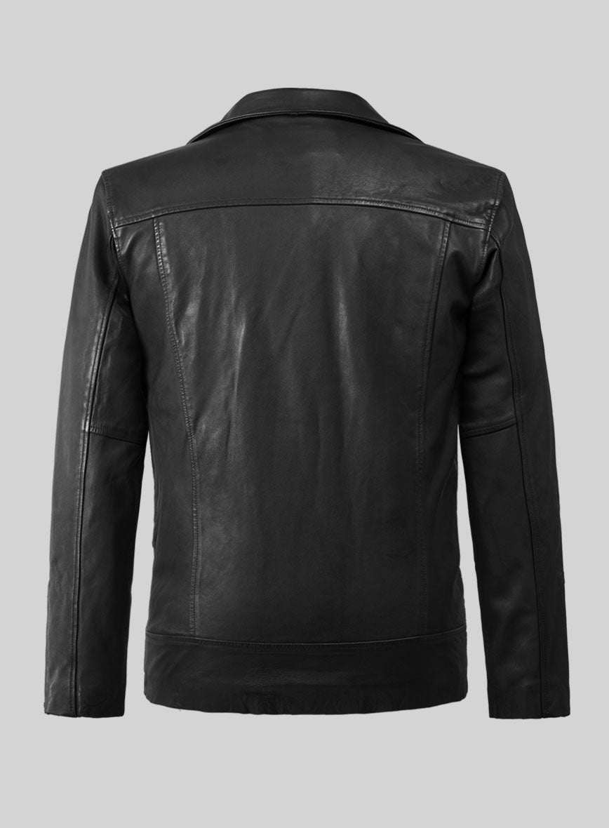 Resolute Black Biker Leather Jacket - StudioSuits