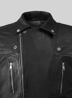 Resolute Black Biker Leather Jacket - StudioSuits