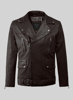Resolute Brown Biker Leather Jacket - StudioSuits