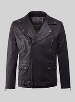Resolute Purple Biker Leather Jacket - StudioSuits