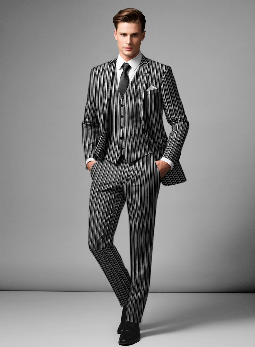 Retro Reel Black Stripe Suit - StudioSuits
