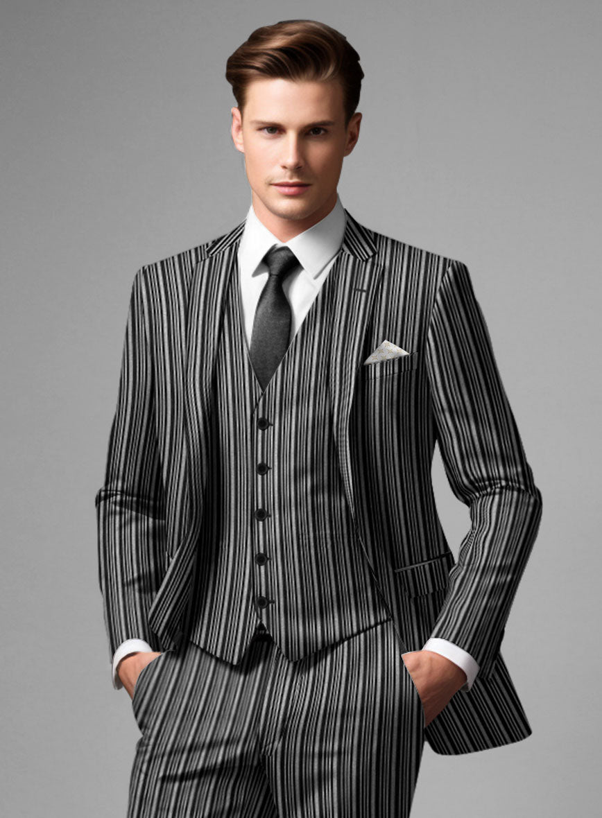 Retro Reel Black Stripe Suit - StudioSuits