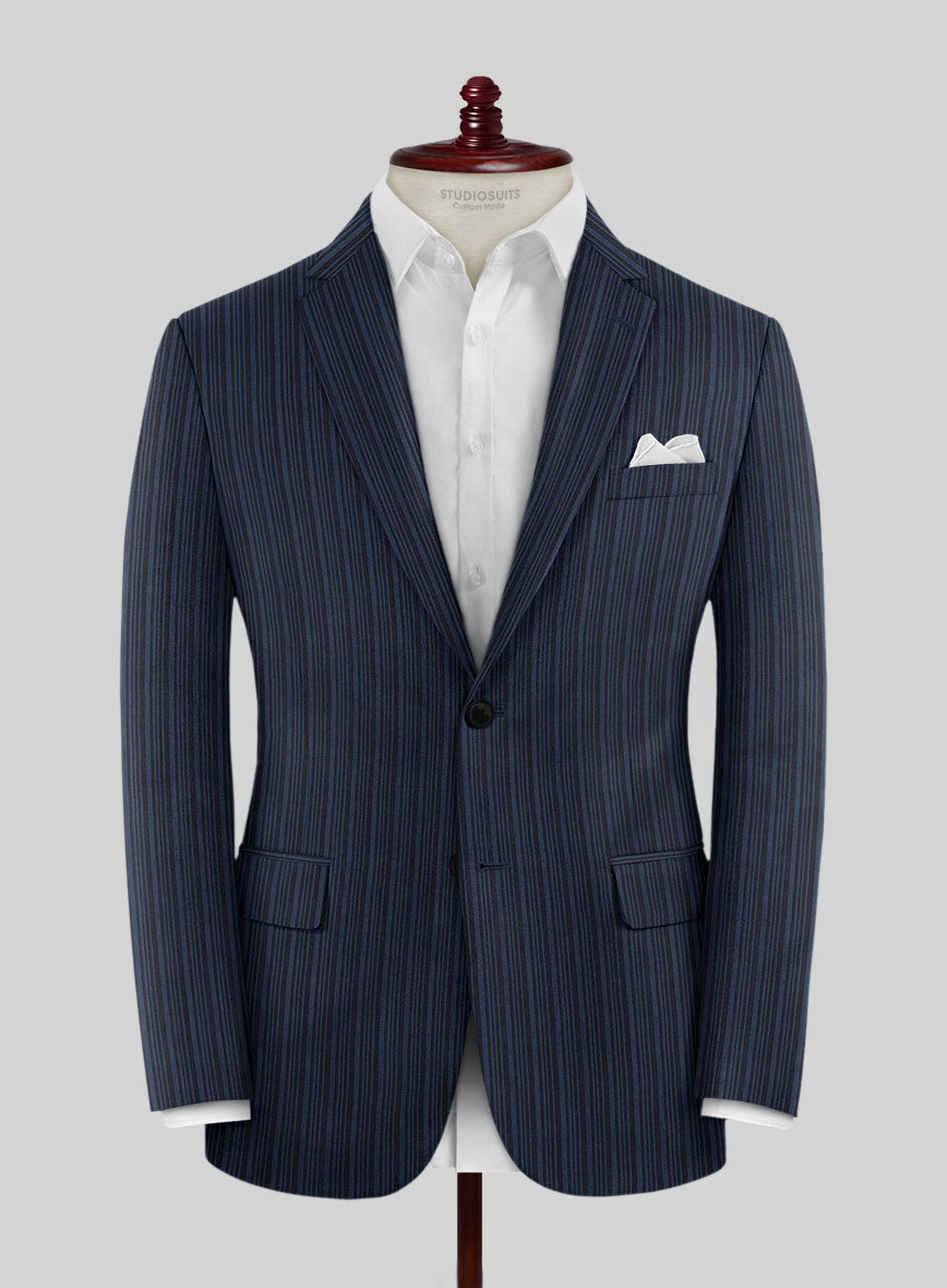 Retro Reel Blue Stripe Jacket - StudioSuits