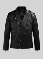 Revolt Black Biker Leather Jacket - StudioSuits