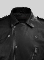 Revolt Black Biker Leather Jacket - StudioSuits