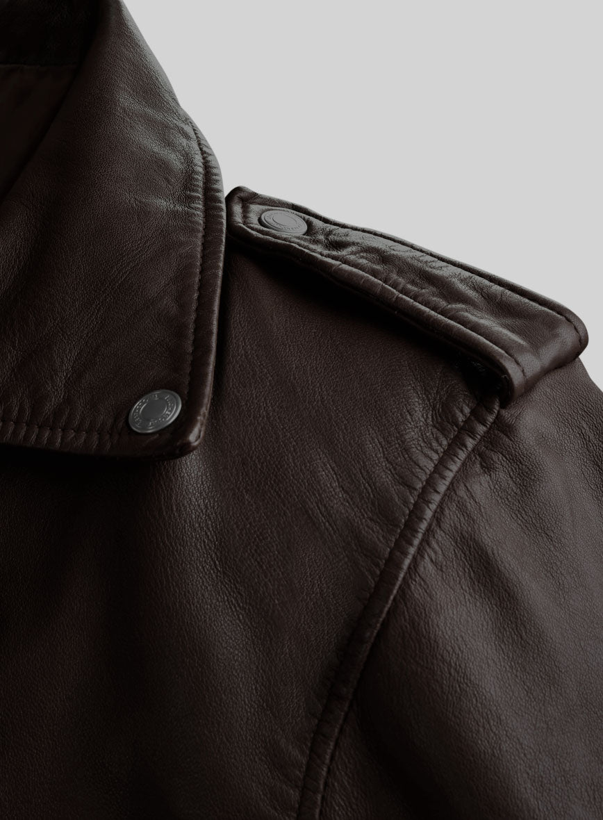 Revolt Brown Biker Leather Jacket - StudioSuits