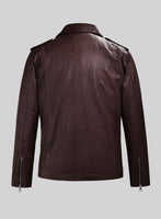 Revolt Burgundy Biker Leather Jacket - StudioSuits