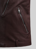 Revolt Burgundy Biker Leather Jacket - StudioSuits