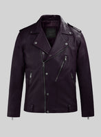 Revolt Purple Biker Leather Jacket - StudioSuits