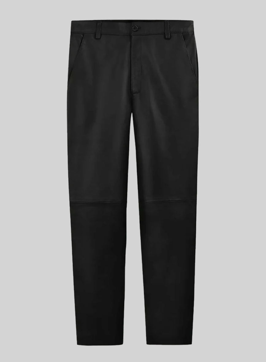 Rich Black Leather Trousers - StudioSuits