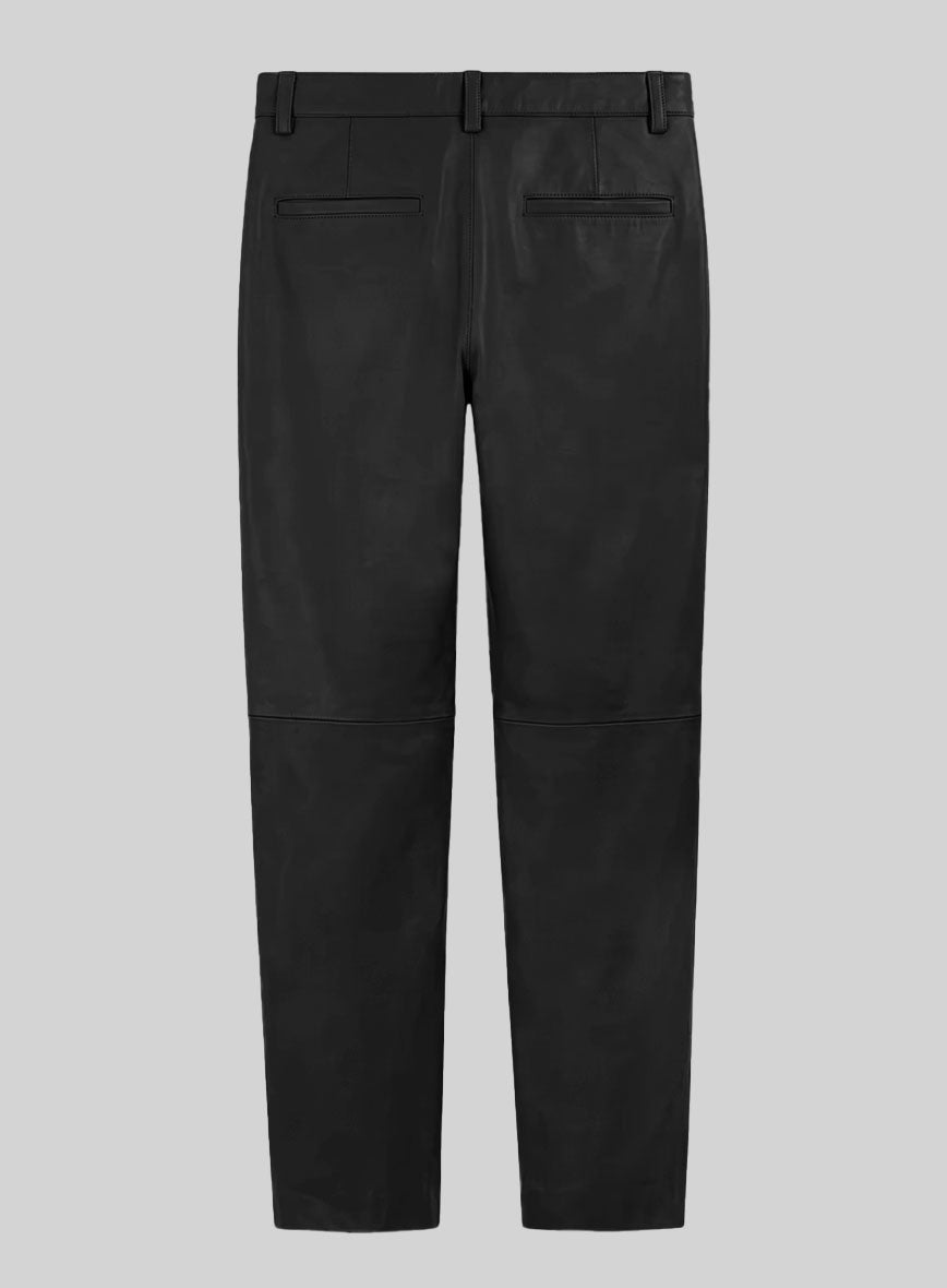 Rich Black Leather Trousers - StudioSuits